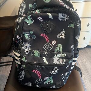 Adidas Black Backpack with Colorful Graphics